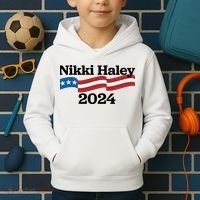 Nikki Haley 2024 For President Flag Logo Kids Hoodie thumb 2