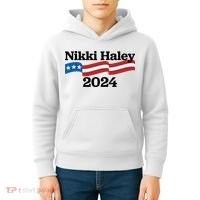 Nikki Haley 2024 For President Flag Logo Kids Hoodie thumb 4