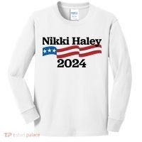 Nikki Haley 2024 For President Flag Logo Kids Long Sleeve Shirt thumb 0