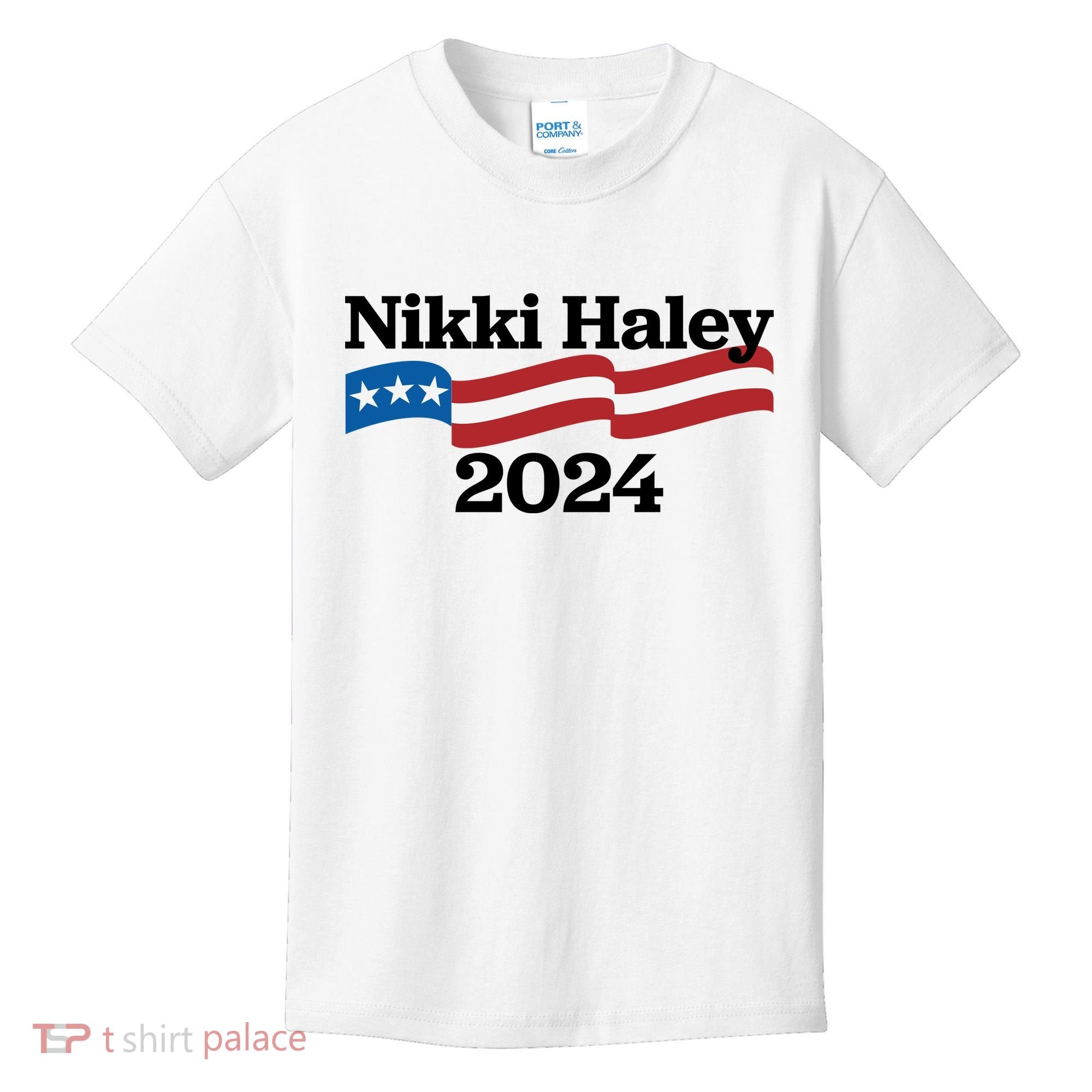 Nikki Haley 2024 For President Flag Logo Kids T-Shirt