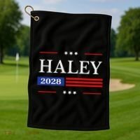 Nikki Haley 2028 American Flag Usa Flag Golf Towel thumb 1