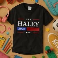 Nikki Haley 2028 American Flag Usa Flag Kids T-Shirt thumb 3