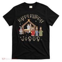 Nativity Happy Birthday Jesus Christmas Nativity Christian T-Shirt thumb 0