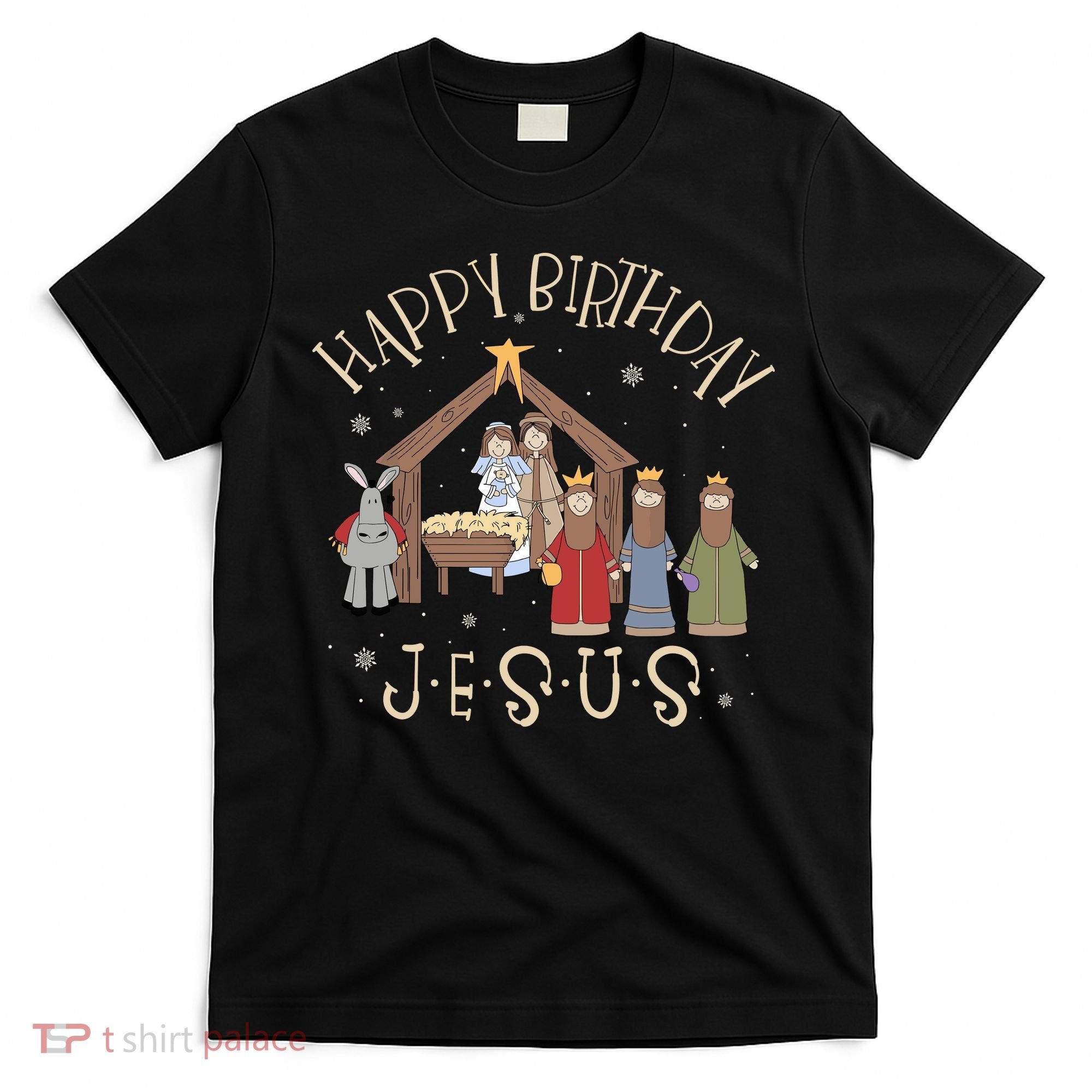 Nativity Happy Birthday Jesus Christmas Nativity Christian T-Shirt