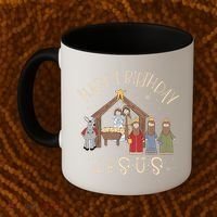 Nativity Happy Birthday Jesus Christmas Nativity Christian Coffee Mug thumb 2