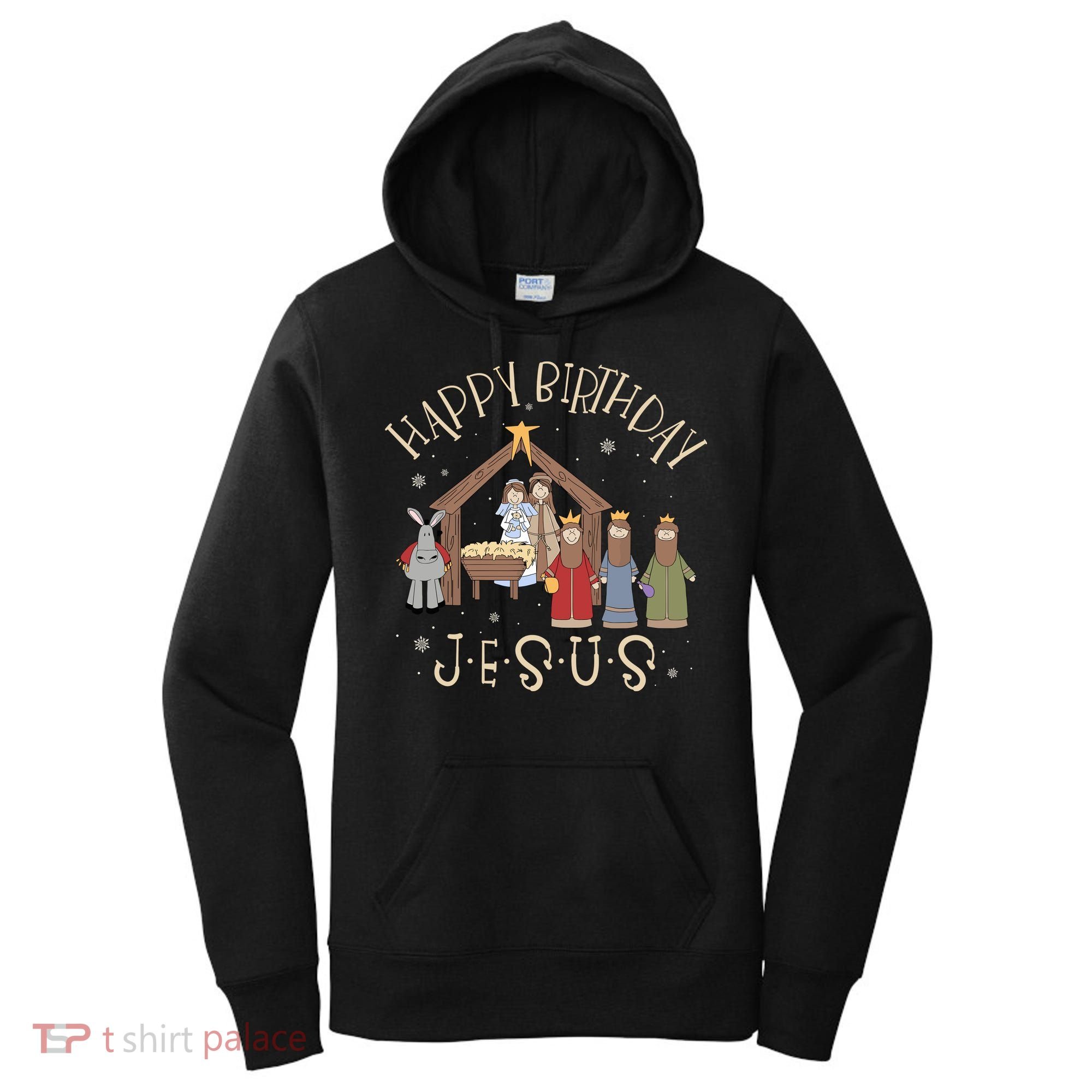 Nativity Happy Birthday Jesus Christmas Nativity Christian Women's Hoodie
