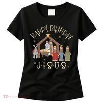 Nativity Happy Birthday Jesus Christmas Nativity Christian Women's T-Shirt thumb 0