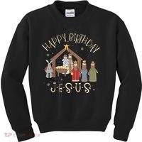 Nativity Happy Birthday Jesus Christmas Nativity Christian Kids Sweatshirt thumb 0