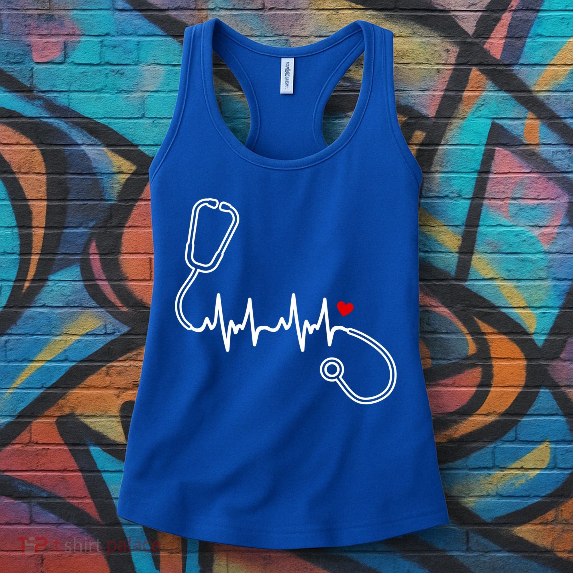 Nurse Heartbeat Clothing Gift Nurse Stethoscope Heart Gift Women's Tank Top