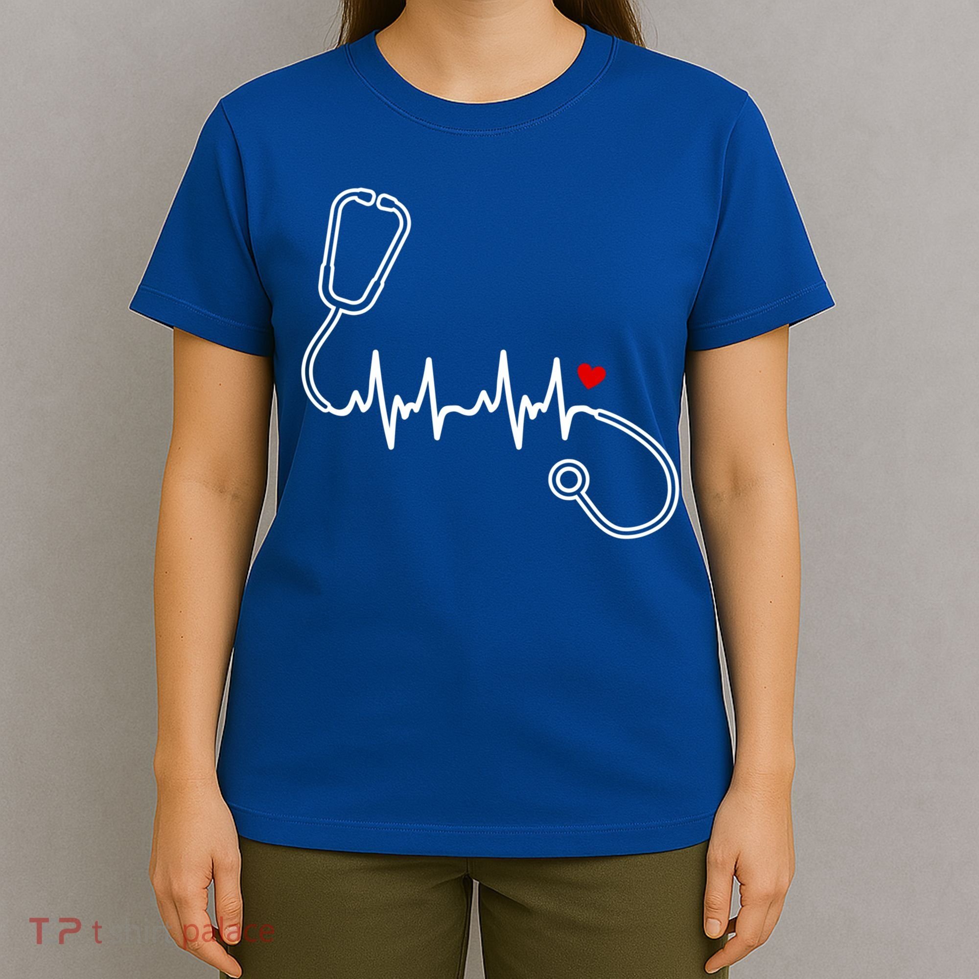 Nurse Heartbeat Clothing Gift Nurse Stethoscope Heart Gift T-Shirt