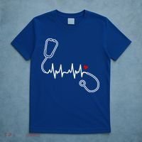 Nurse Heartbeat Clothing Gift Nurse Stethoscope Heart Gift T-Shirt thumb 5