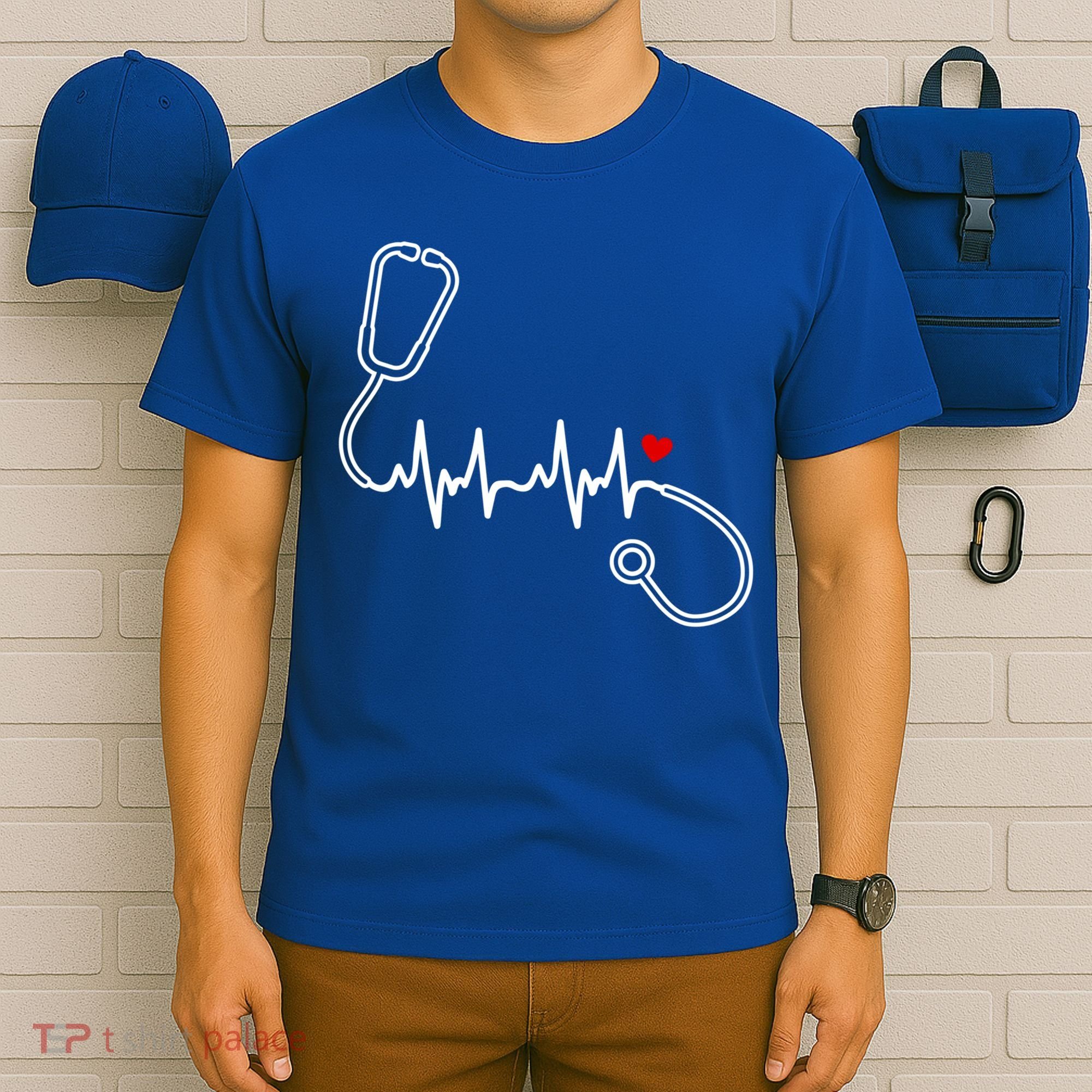 Nurse Heartbeat Clothing Gift Nurse Stethoscope Heart Gift T-Shirt
