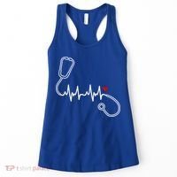 Nurse Heartbeat Clothing Gift Nurse Stethoscope Heart Gift Women's Tank Top thumb 0
