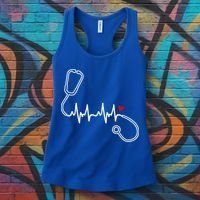 Nurse Heartbeat Clothing Gift Nurse Stethoscope Heart Gift Women's Tank Top thumb 3