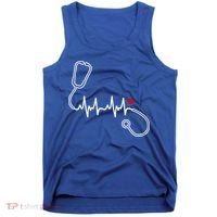 Nurse Heartbeat Clothing Gift Nurse Stethoscope Heart Gift Tank Top thumb 0