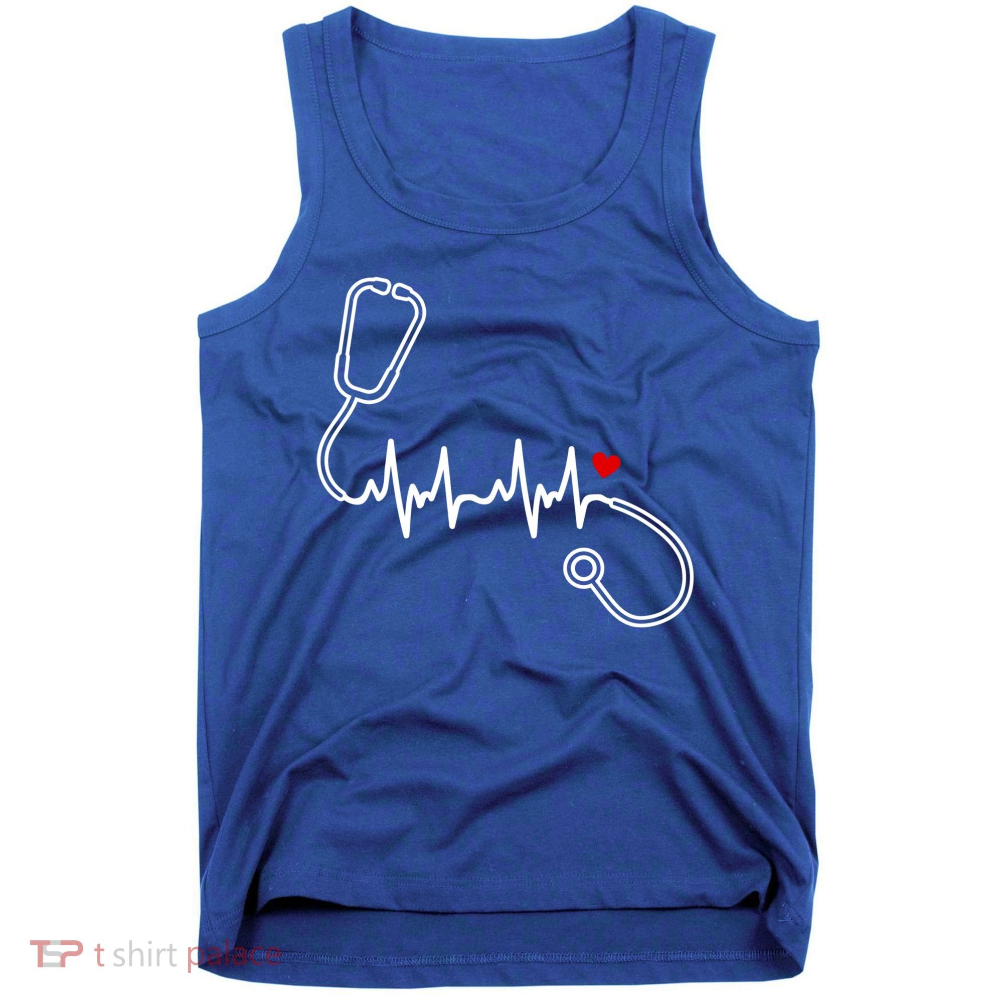 Nurse Heartbeat Clothing Gift Nurse Stethoscope Heart Gift Tank Top