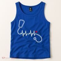 Nurse Heartbeat Clothing Gift Nurse Stethoscope Heart Gift Tank Top thumb 2