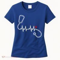 Nurse Heartbeat Clothing Gift Nurse Stethoscope Heart Gift Women's T-Shirt thumb 0