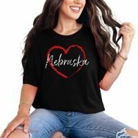 Nebraska Heart Cute Ladies Mom Gift Comfort Colors T-Shirt thumb 0
