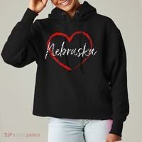 Nebraska Heart Cute Ladies Mom Gift Ladies Heavyweight Boxy Pullover Hoodie thumb 0