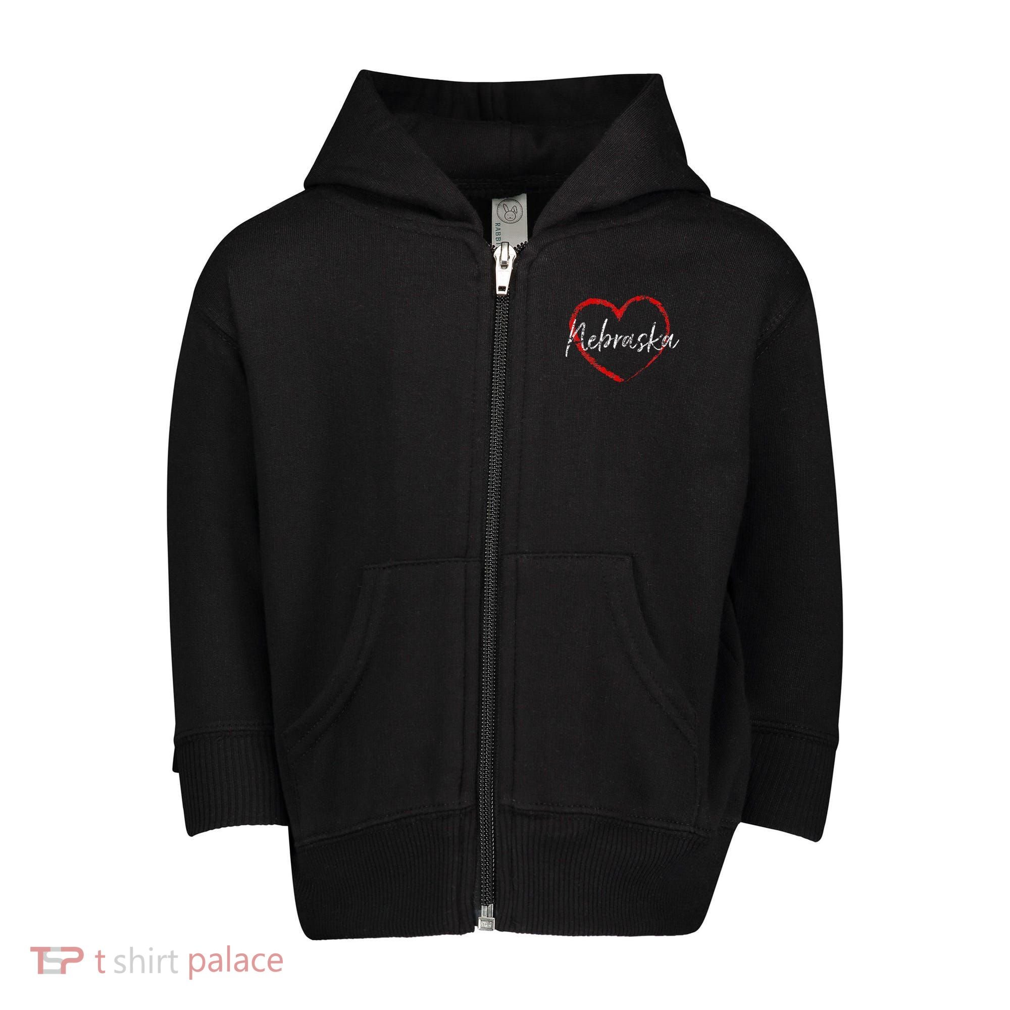 Nebraska Heart Cute Ladies Mom Gift Toddler Zip Fleece Hoodie