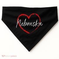 Nebraska Heart Cute Ladies Mom Gift USA-Made Doggie Bandana thumb 0
