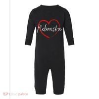 Nebraska Heart Cute Ladies Mom Gift Infant Fleece One Piece thumb 0