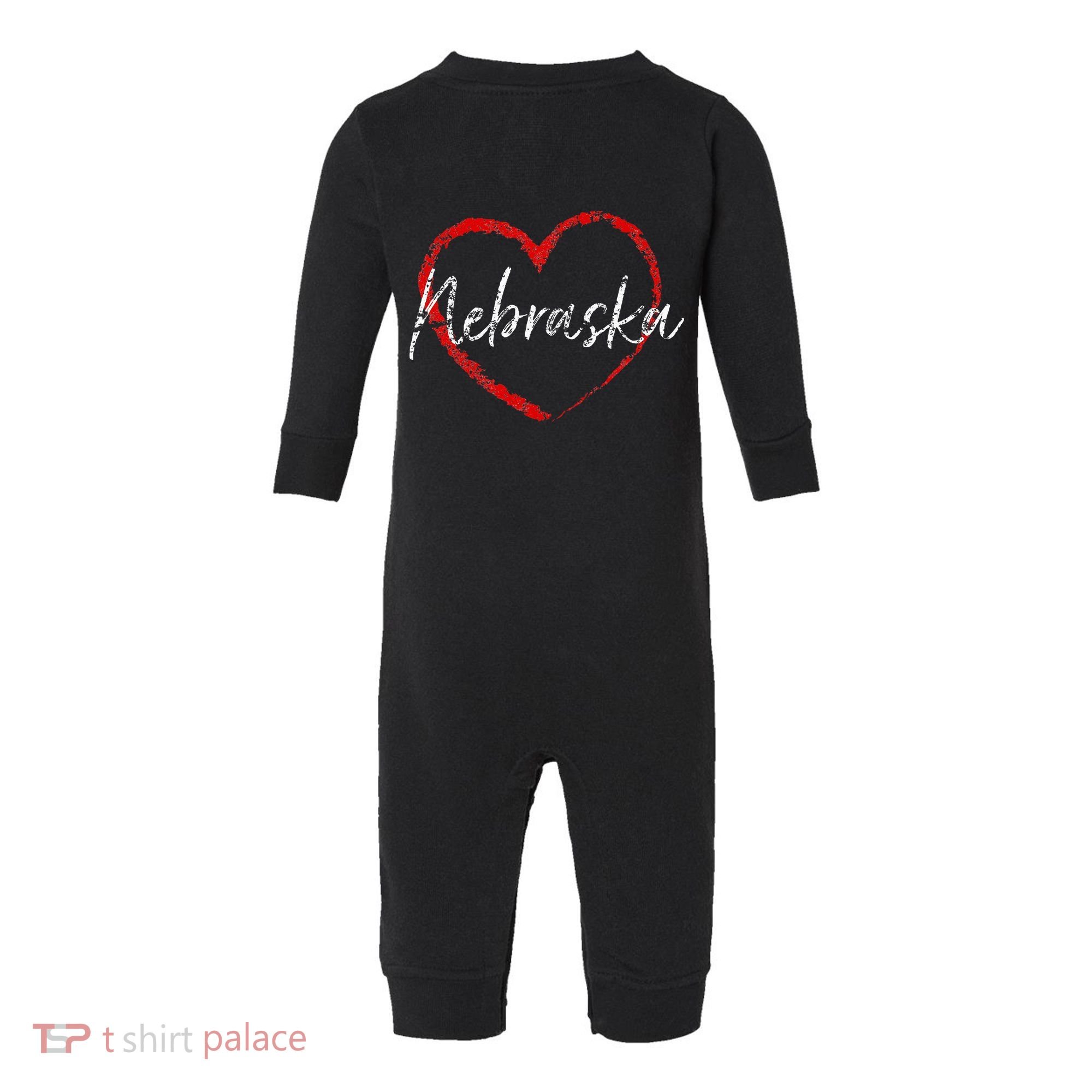 Nebraska Heart Cute Ladies Mom Gift Infant Fleece One Piece