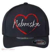 Nebraska Heart Cute Ladies Mom Gift Flexfit Unipanel Trucker Cap thumb 0
