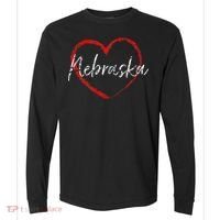 Nebraska Heart Cute Ladies Mom Gift Comfort Colors Heavyweight Long Sleeve T-Shirt thumb 0