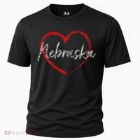 Nebraska Heart Cute Ladies Mom Gift Cooling Performance Crew T-Shirt thumb 0