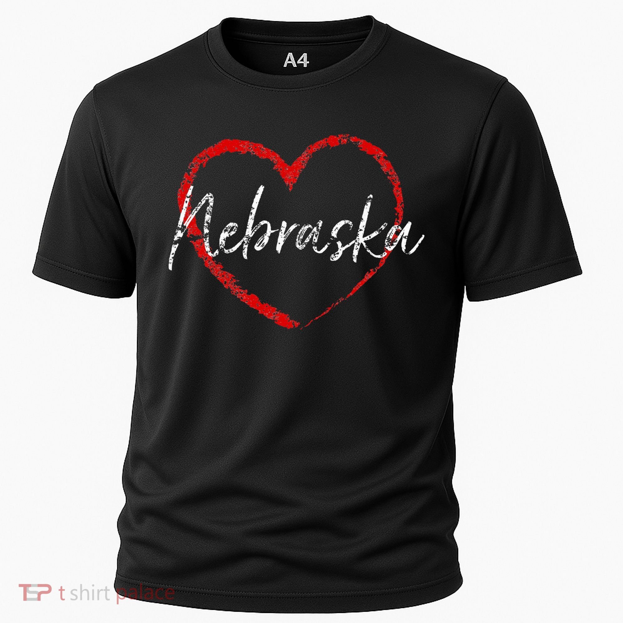 Nebraska Heart Cute Ladies Mom Gift Cooling Performance Crew T-Shirt