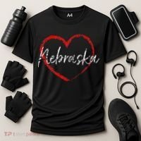 Nebraska Heart Cute Ladies Mom Gift Cooling Performance Crew T-Shirt thumb 3