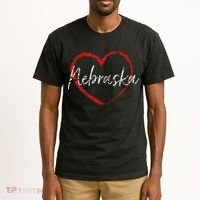 Nebraska Heart Cute Ladies Mom Gift Tall T-Shirt thumb 2
