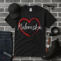 Nebraska Heart Cute Ladies Mom Gift Tall T-Shirt thumb 3