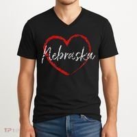 Nebraska Heart Cute Ladies Mom Gift V-Neck T-Shirt thumb 2