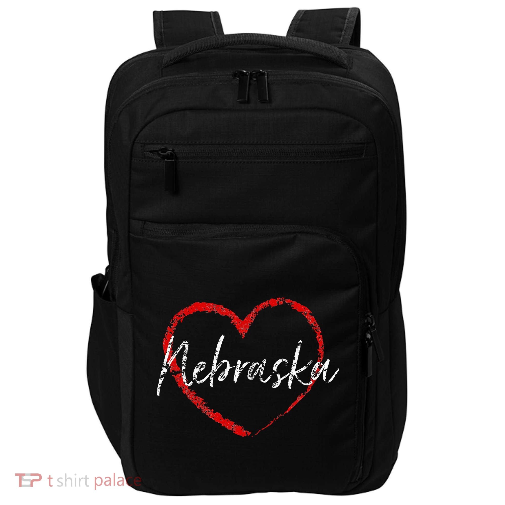 Nebraska Heart Cute Ladies Mom Gift Impact Tech Backpack