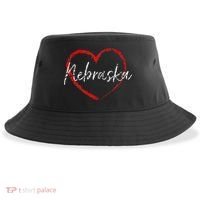 Nebraska Heart Cute Ladies Mom Gift Sustainable Bucket Hat thumb 0