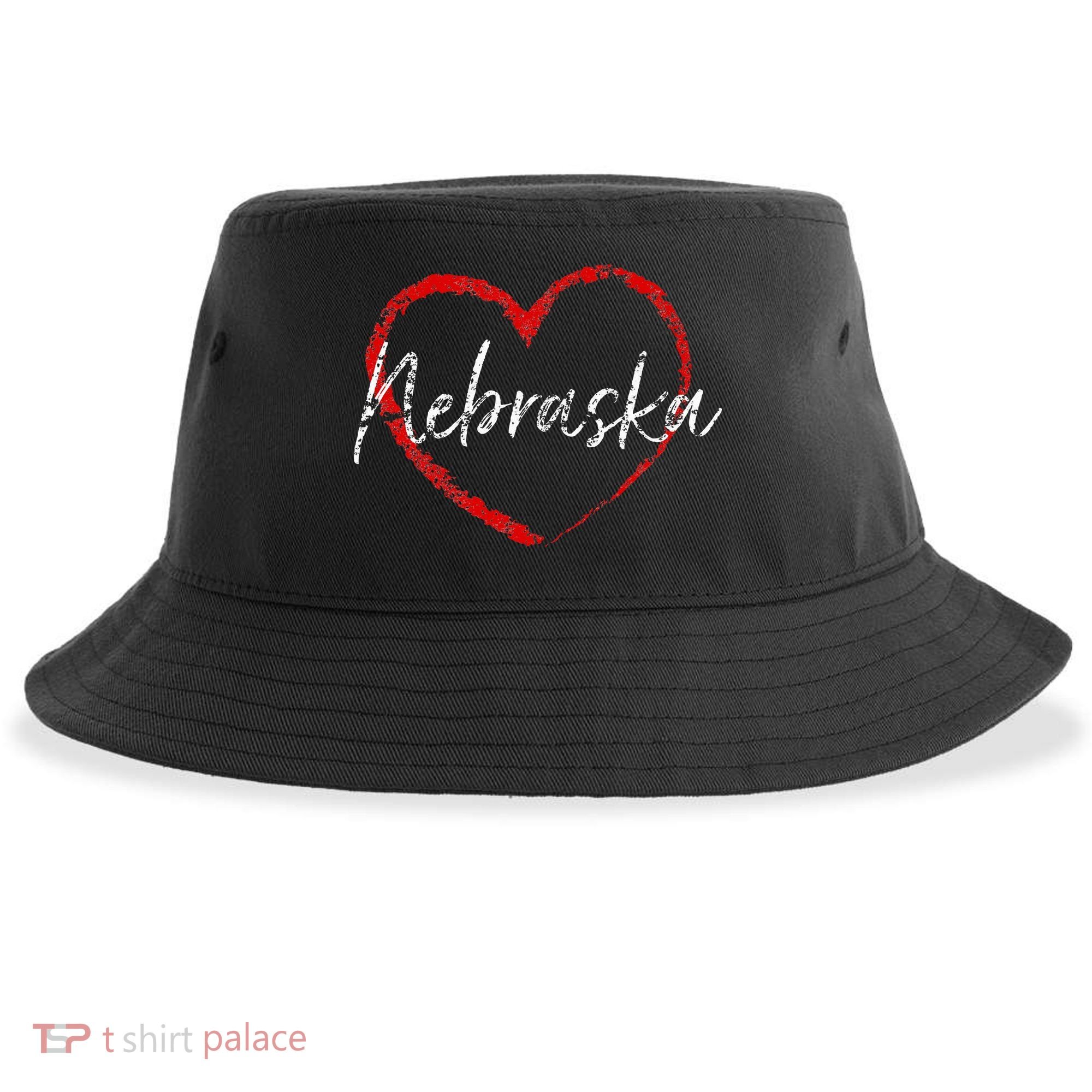 Nebraska Heart Cute Ladies Mom Gift Sustainable Bucket Hat