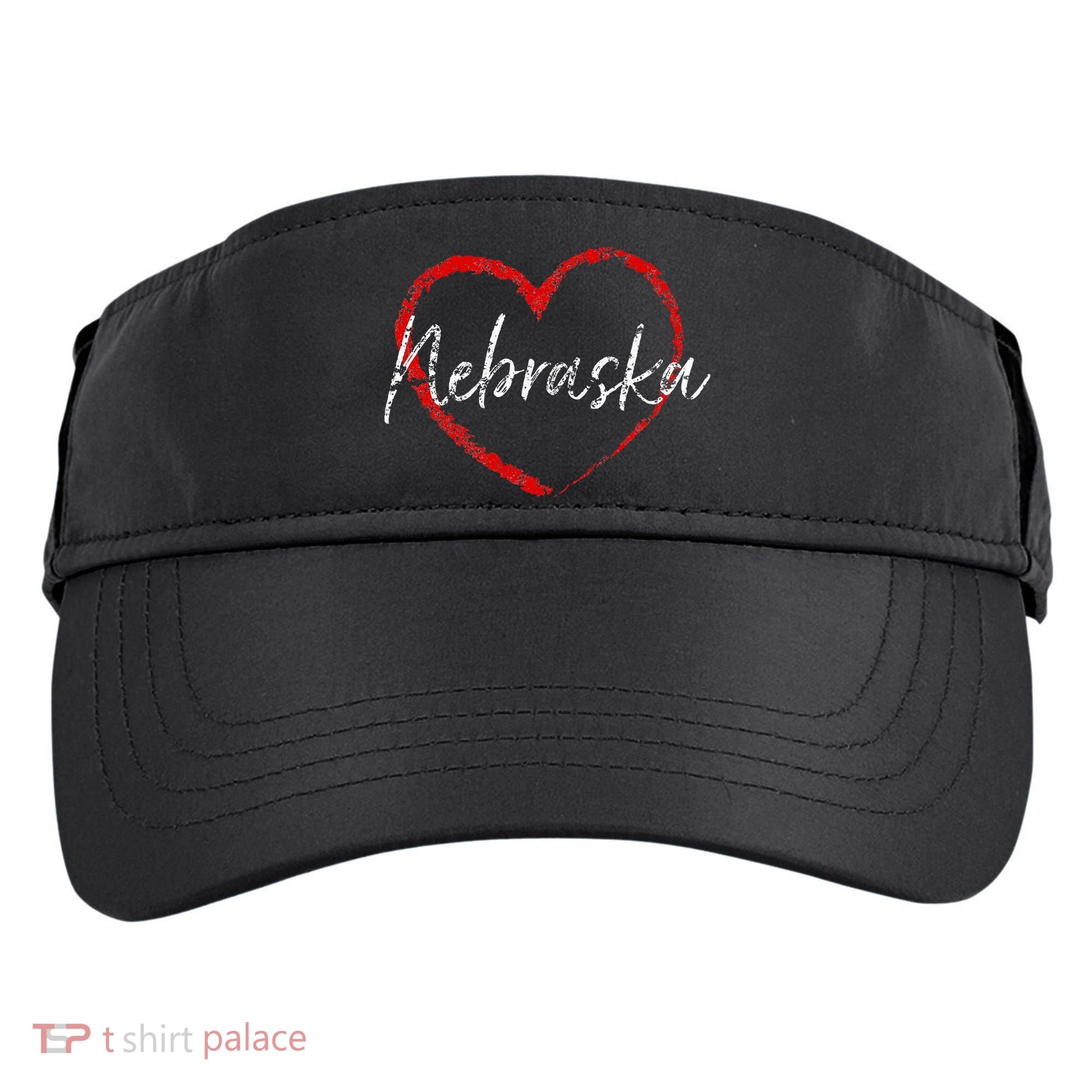 Nebraska Heart Cute Ladies Mom Gift Adult Drive Performance Visor