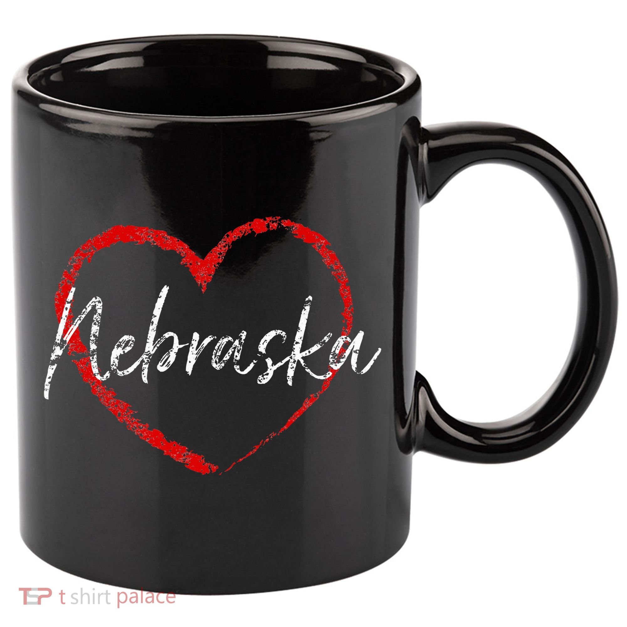 Nebraska Heart Cute Ladies Mom Gift 11oz C Handle Ceramic Mug