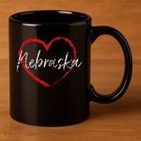 Nebraska Heart Cute Ladies Mom Gift 11oz C Handle Ceramic Mug thumb 3