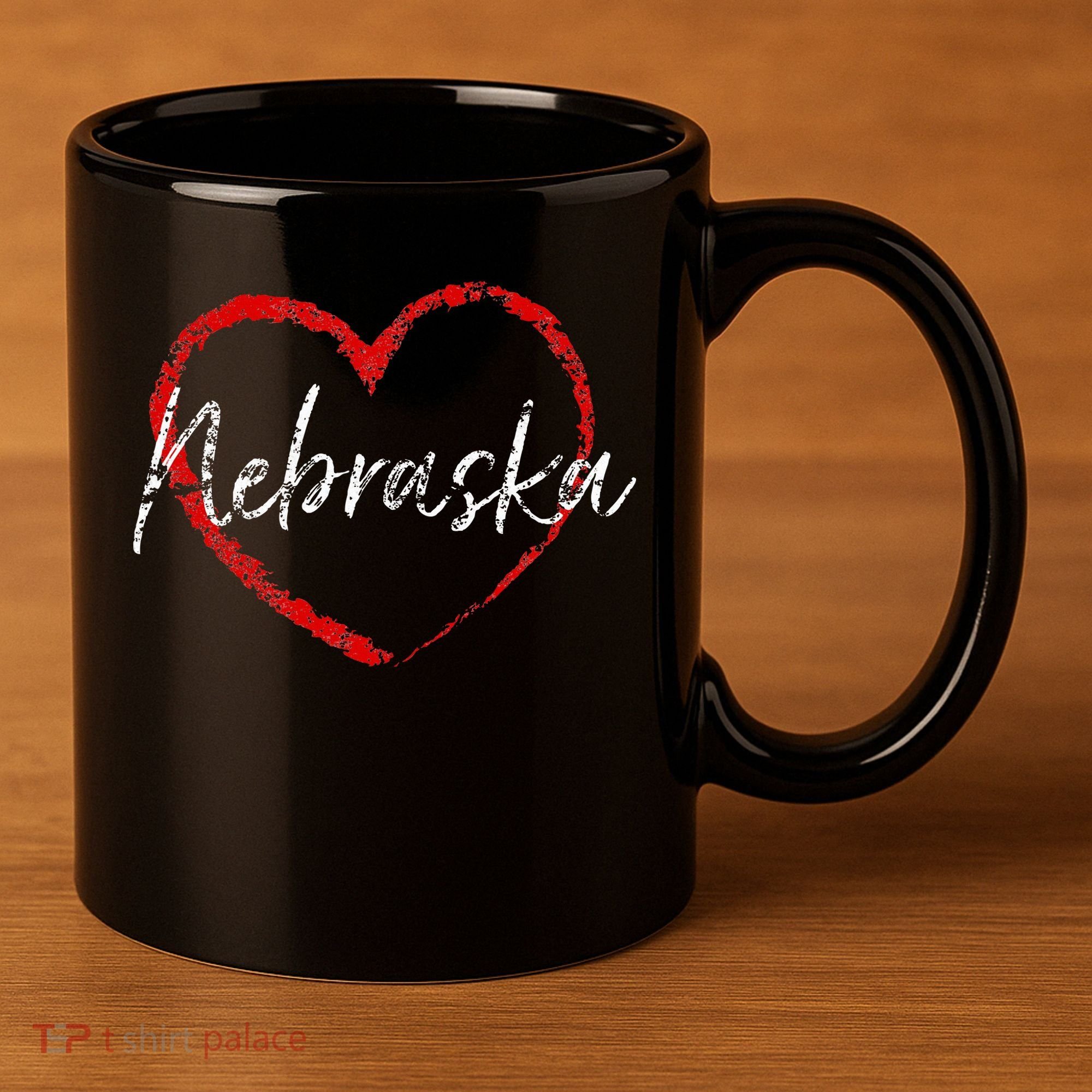 Nebraska Heart Cute Ladies Mom Gift 11oz C Handle Ceramic Mug