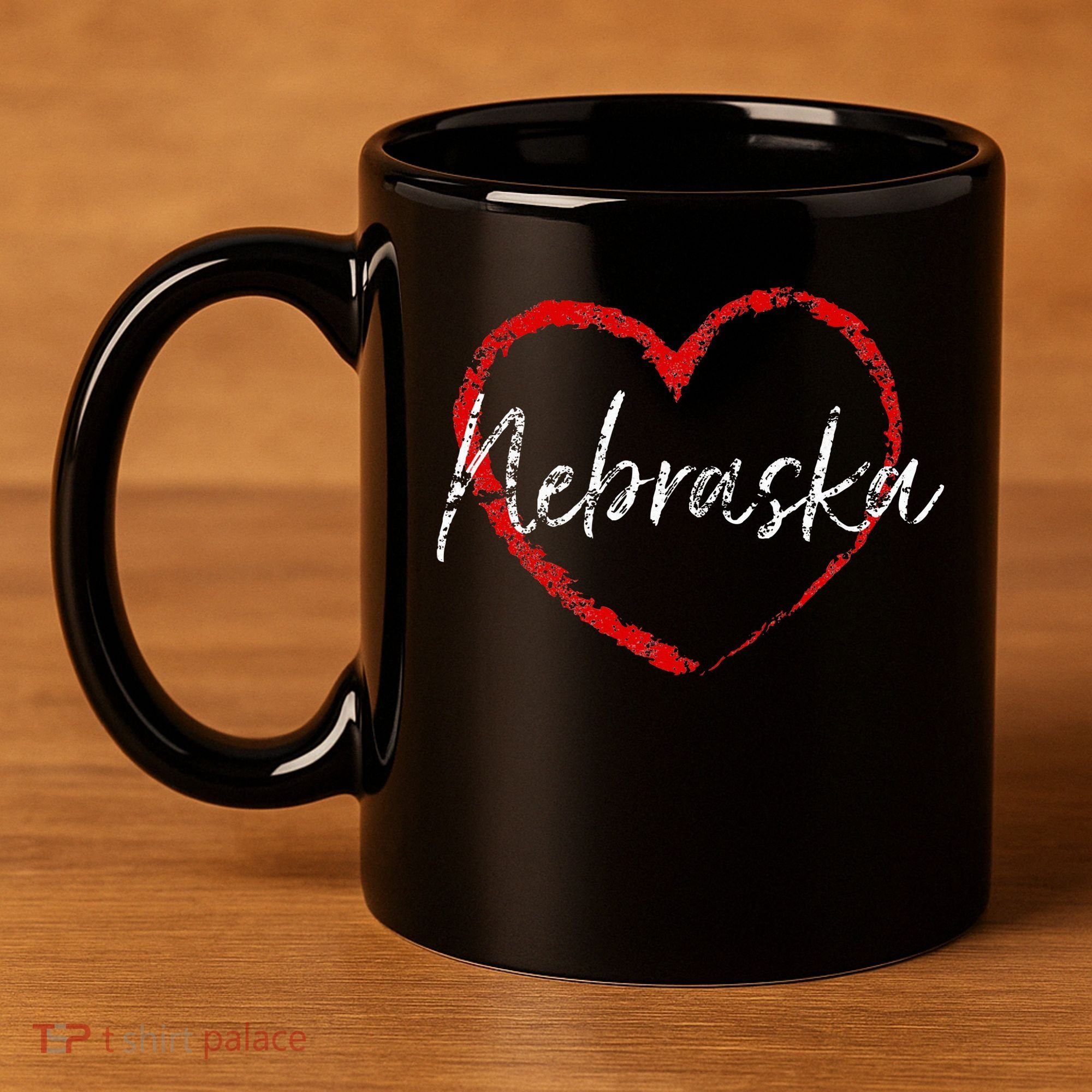 Nebraska Heart Cute Ladies Mom Gift 11oz C Handle Ceramic Mug