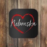 Nebraska Heart Cute Ladies Mom Gift Coaster thumb 0