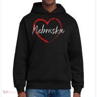 Nebraska Heart Cute Ladies Mom Gift District V.I.T. Heavyweight Hoodie thumb 0