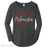 Nebraska Heart Cute Ladies Mom Gift Women's Perfect Tri Tunic Long Sleeve Shirt thumb 0