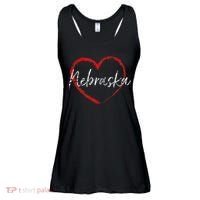 Nebraska Heart Cute Ladies Mom Gift Ladies Essential Flowy Tank thumb 0