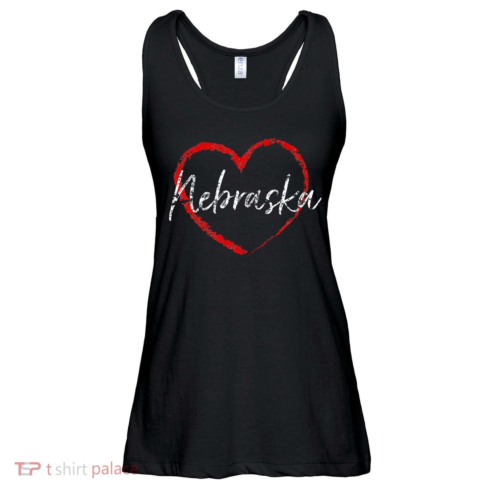 Nebraska Heart Cute Ladies Mom Gift Ladies Essential Flowy Tank