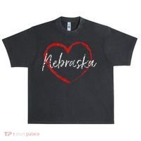 Nebraska Heart Cute Ladies Mom Gift Urban Oversized Heavyweight T-Shirt thumb 0